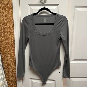 American Eagle Charcoal Long Sleeve Bodysuit
